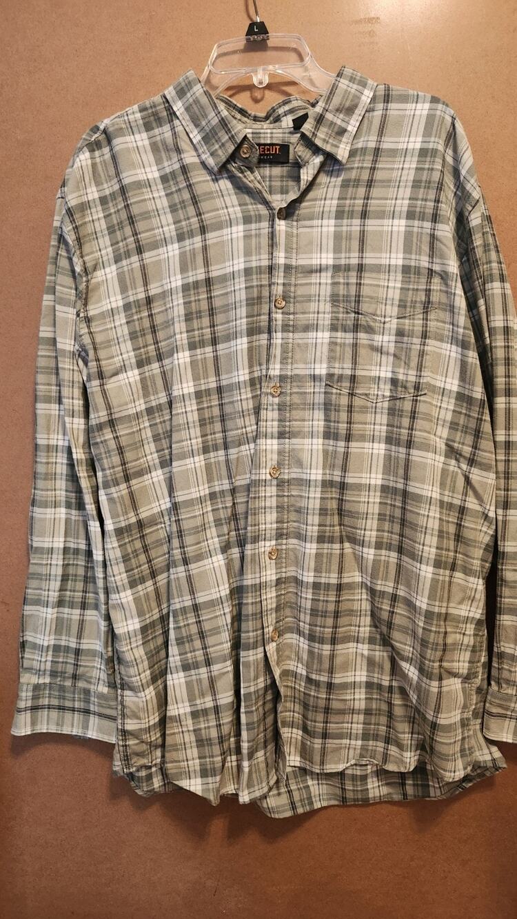 Ridgecut Toughwear Men's Size XLT Plaid Button Down Shirt Long Sleeve Green #530